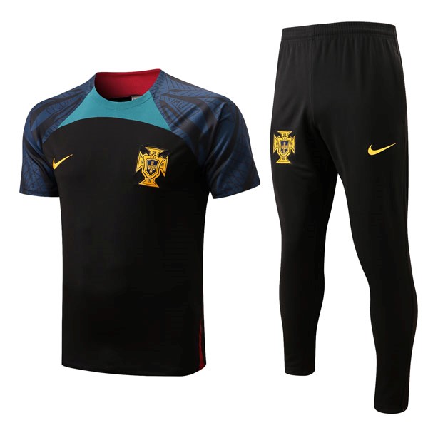 Camiseta Portugal Conjunto Completo 2022-2023 Negro Azul